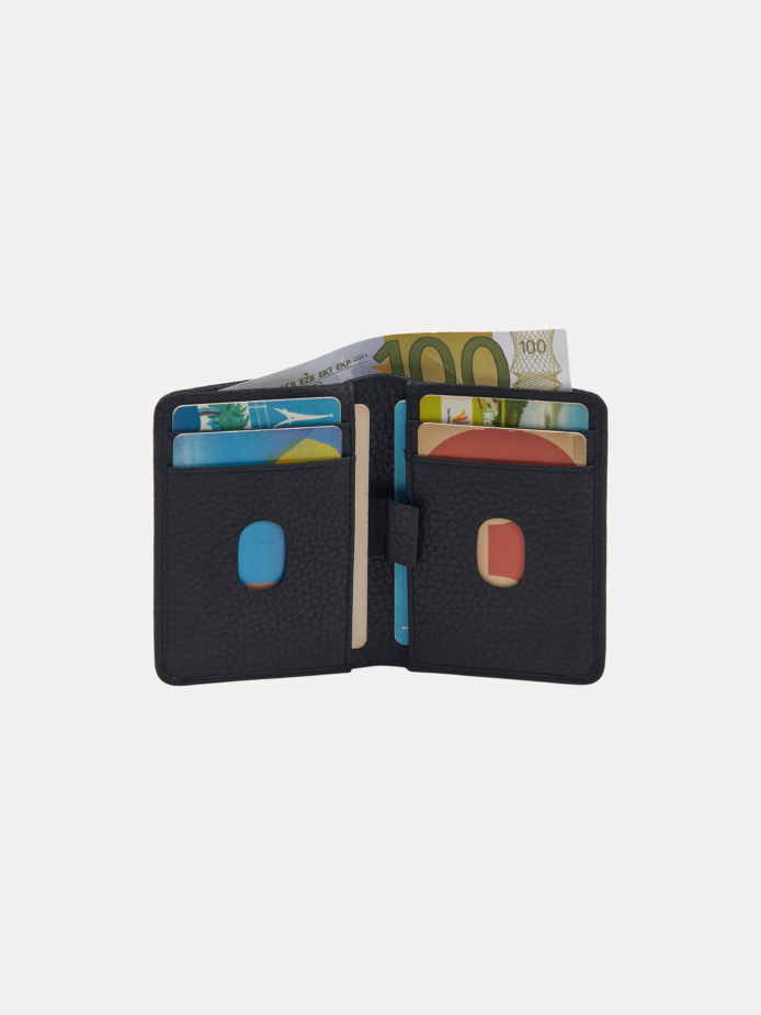 Zavero Card Holder Wallet for Men in Black Premium Leather