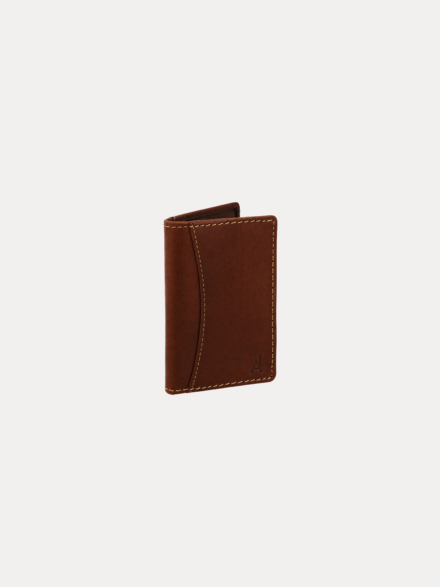 Rivano Card Holder in premium brown genuine leather for men
