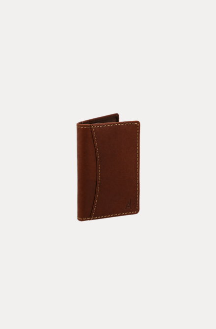 Rivano Card Holder in premium brown genuine leather for men