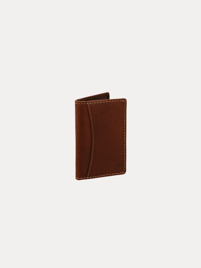 Rivano Card Holder in premium brown genuine leather for men