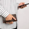 Elvoro genuine leather long wallet for men with multiple card slots