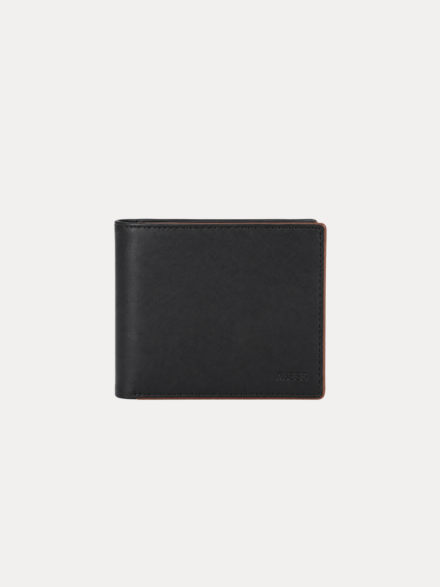 areno Men Wallet black genuine leather bifold wallet for men