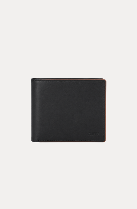 areno Men Wallet black genuine leather bifold wallet for men