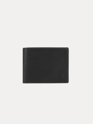 AJEES Premium Paris men Black Leather Wallet for Men with Coin Pocket, 4 Card Slots and Dual Cash Compartments