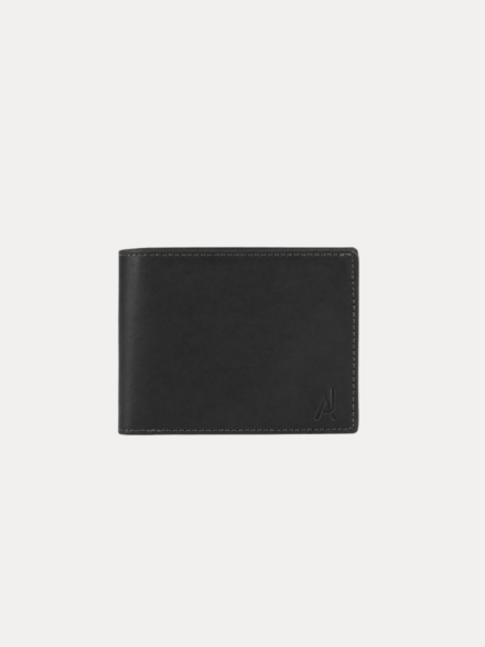 AJEES Premium Paris men Black Leather Wallet for Men with Coin Pocket, 4 Card Slots and Dual Cash Compartments