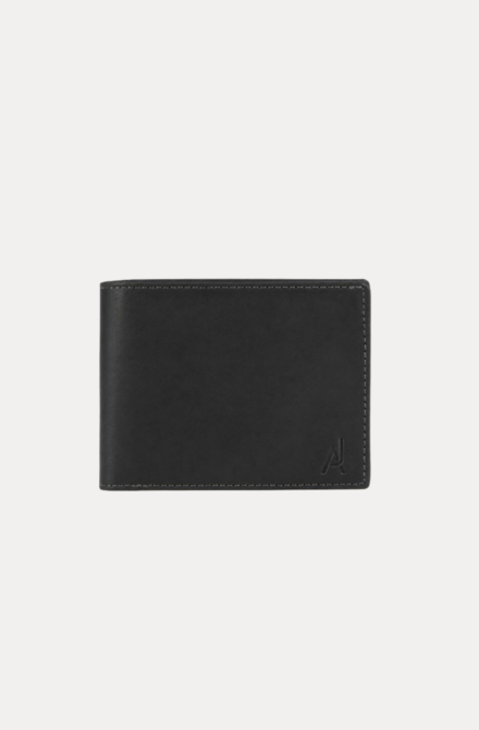 AJEES Premium Paris men Black Leather Wallet for Men with Coin Pocket, 4 Card Slots and Dual Cash Compartments