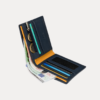 AJEES black Genuine Leather Bifold Wallet for Men with ID Window, Zipper Pocket, Card Slots and Cash Compartments