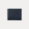 AJEES Navy Blue Genuine Leather Bifold Wallet for Men with ID Window, Zipper Pocket, Card Slots and Cash Compartments