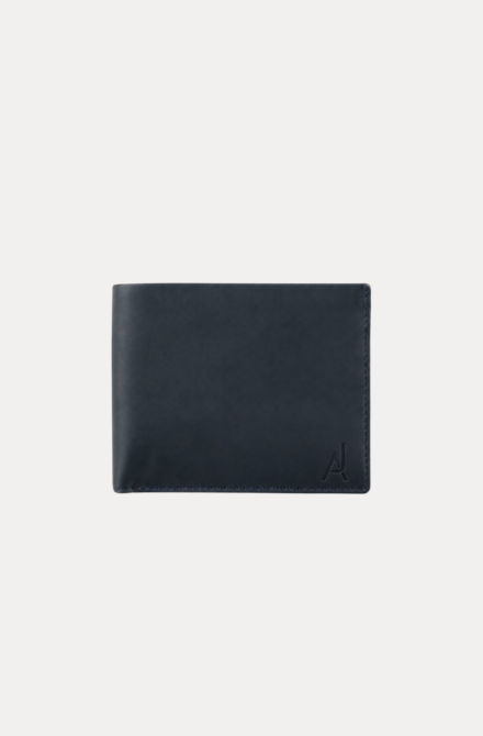 AJEES black Genuine Leather Bifold Wallet for Men with ID Window, Zipper Pocket, Card Slots and Cash Compartments