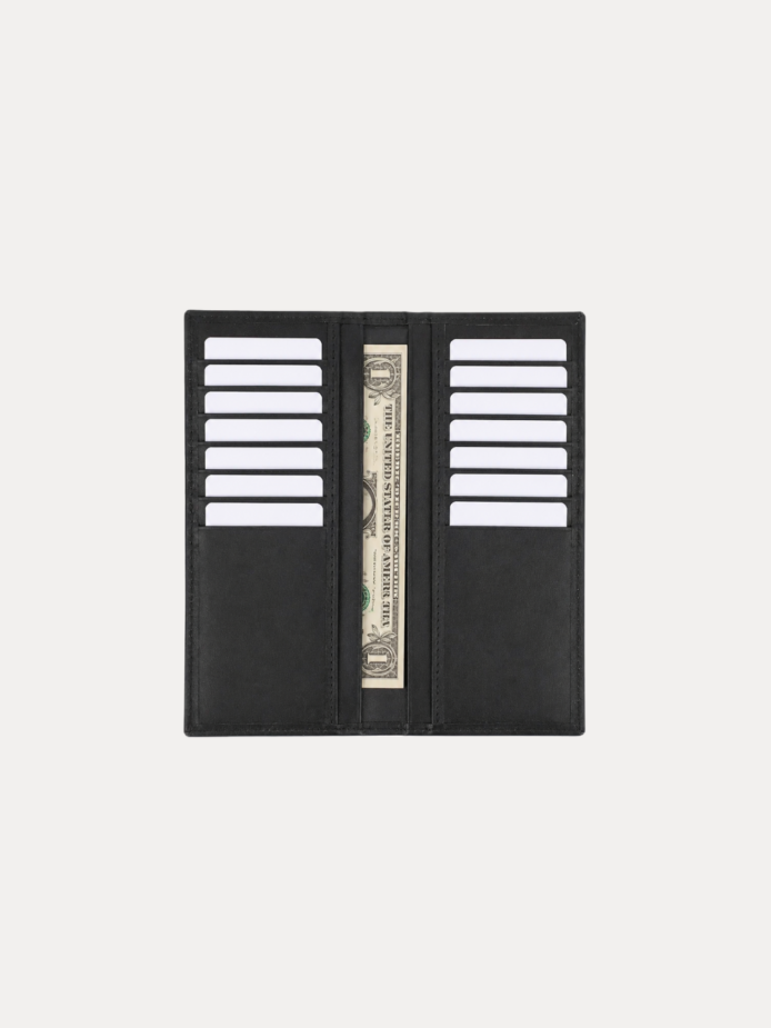 Torino long leather wallet for men with multiple card slots and cash compartment