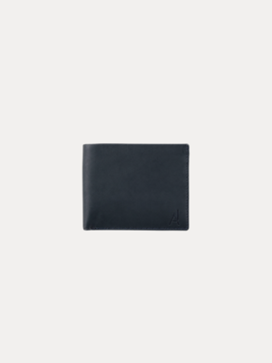 AJEES black Genuine Leather Bifold Wallet for Men with ID Window, Zipper Pocket, Card Slots and Cash Compartments