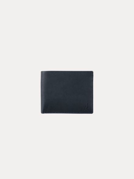 AJEES black Genuine Leather Bifold Wallet for Men with ID Window, Zipper Pocket, Card Slots and Cash Compartments