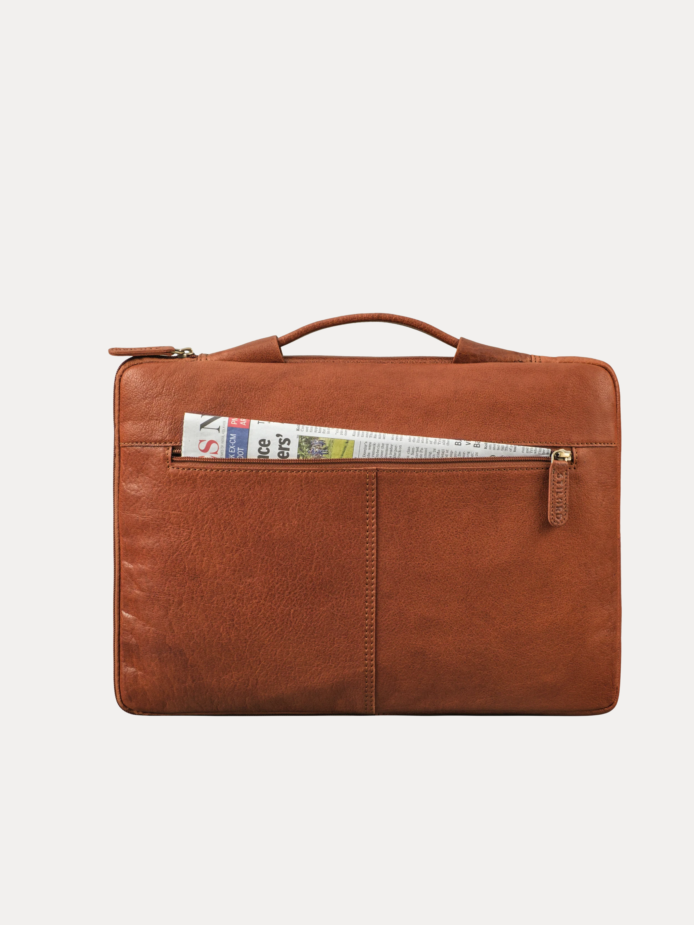 Norvello brown leather laptop bag for office and business