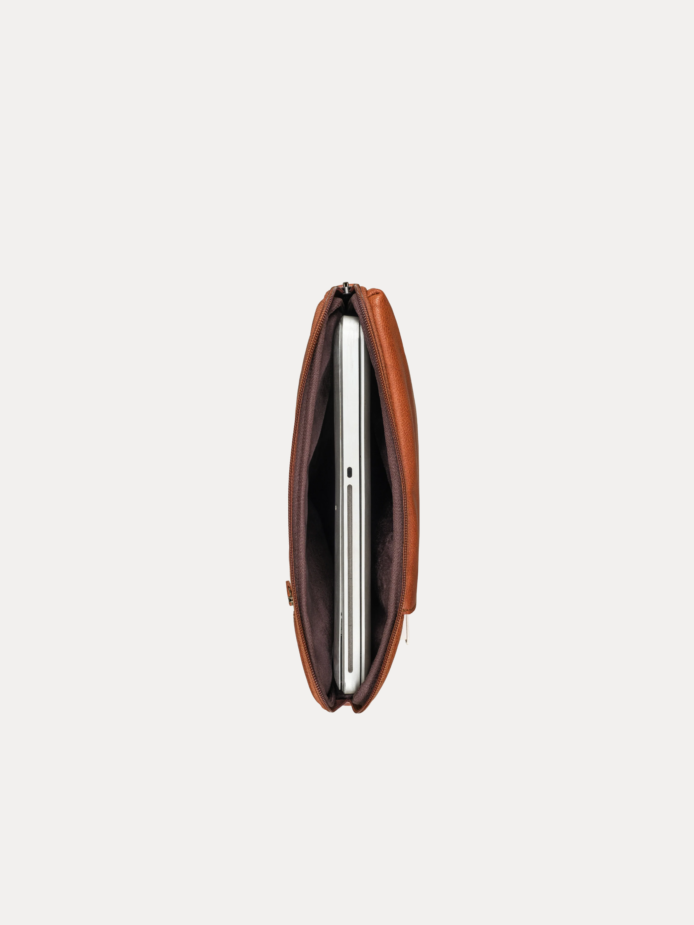 Norvello brown leather laptop bag for office and business