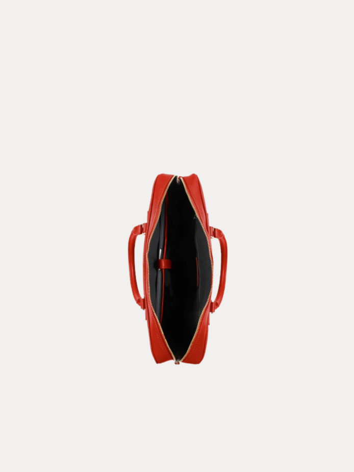Savoy red leather laptop bag for office and business