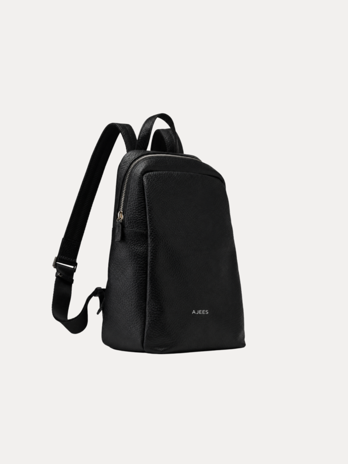 Crown Bag Pack black leather backpack