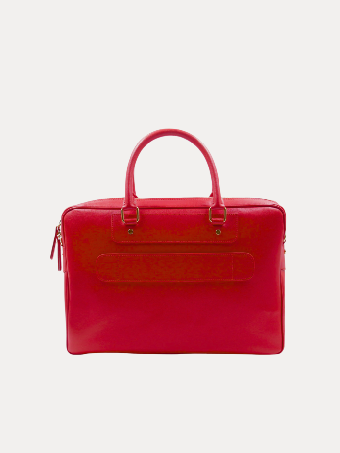 Savoy red leather laptop bag for office and business