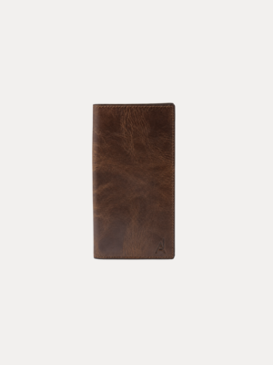 Aston Long Wallet black leather open with card slots and zip compartment