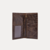 Aston Long Wallet black leather open with card slots and zip compartment