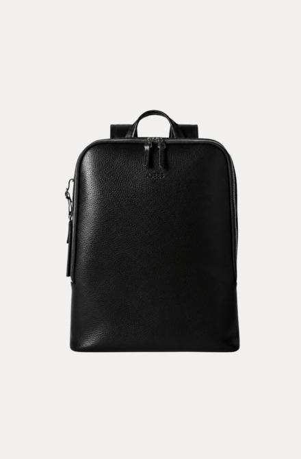 AJEES Hudson Backpack – premium black leather backpack for men