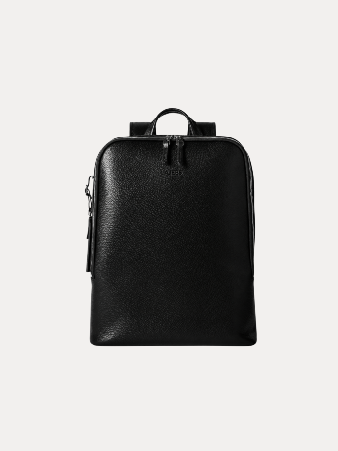 AJEES Hudson Backpack – premium black leather backpack for men