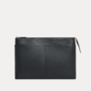 Delsaro black leather travel bag by AJEES Leather with minimalist design and premium textured leather.