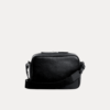Black leather Daven Travel Bag crossbody with adjustable strap
