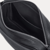 Black leather Daven Travel Bag crossbody with adjustable strap