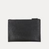 Black leather Iron Travel Bag with front zip pocket by AJEES