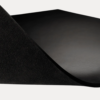 AJEES Premium Leather Desk Mat with laptop and mouse on a black leather office desk mat.