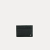Dark green croc-embossed leather card holder wallet with slim design