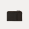 Brown leather zip card holder wallet with coin pocket