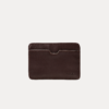 Brown leather card holder wallet with cutout card slot – Veyron