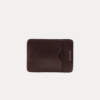 Brown leather card holder wallet with cutout card slot – Veyron