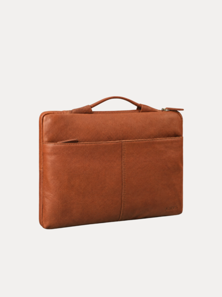 Norvello brown leather laptop bag for office and business