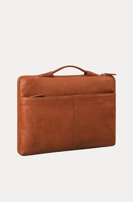 Norvello brown leather laptop bag for office and business