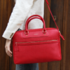 Savoy red leather laptop bag for office and business
