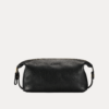 Mat Leather Travel Bag – Premium Black Leather Travel Pouch