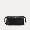 Mat Leather Travel Bag – Premium Black Leather Travel Pouch