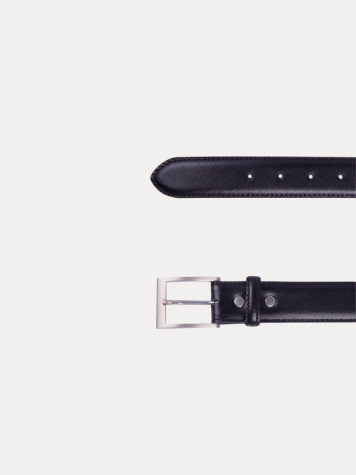 AJEES formal leather belt for men with sleek metal buckle