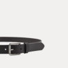 AJEES classic black leather belt for men with a silver-tone metal buckle