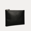 Black leather Late laptop bag with gold zipper and embossed AJEES logo