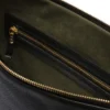 Black leather Late laptop bag with gold zipper and embossed AJEES logo